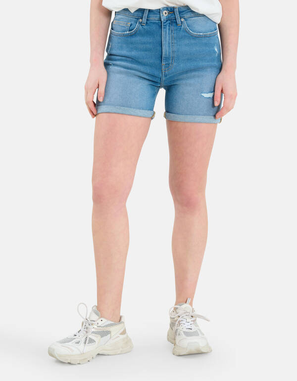 Tapered Denim Short Mediumstone SHOEBY WOMEN