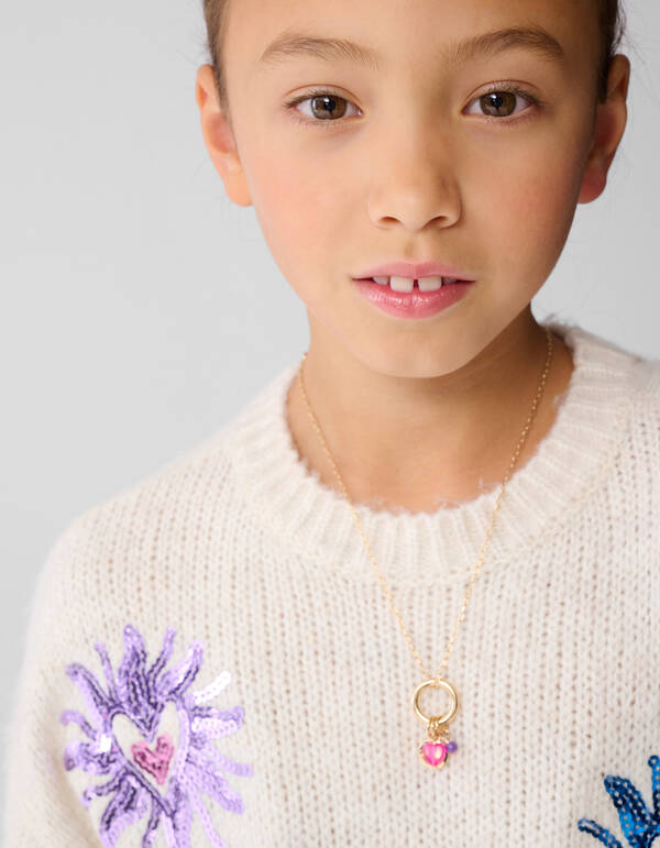 Pailletten Strickpullover Gebrochen Wei&szlig; SHOEBY GIRLS