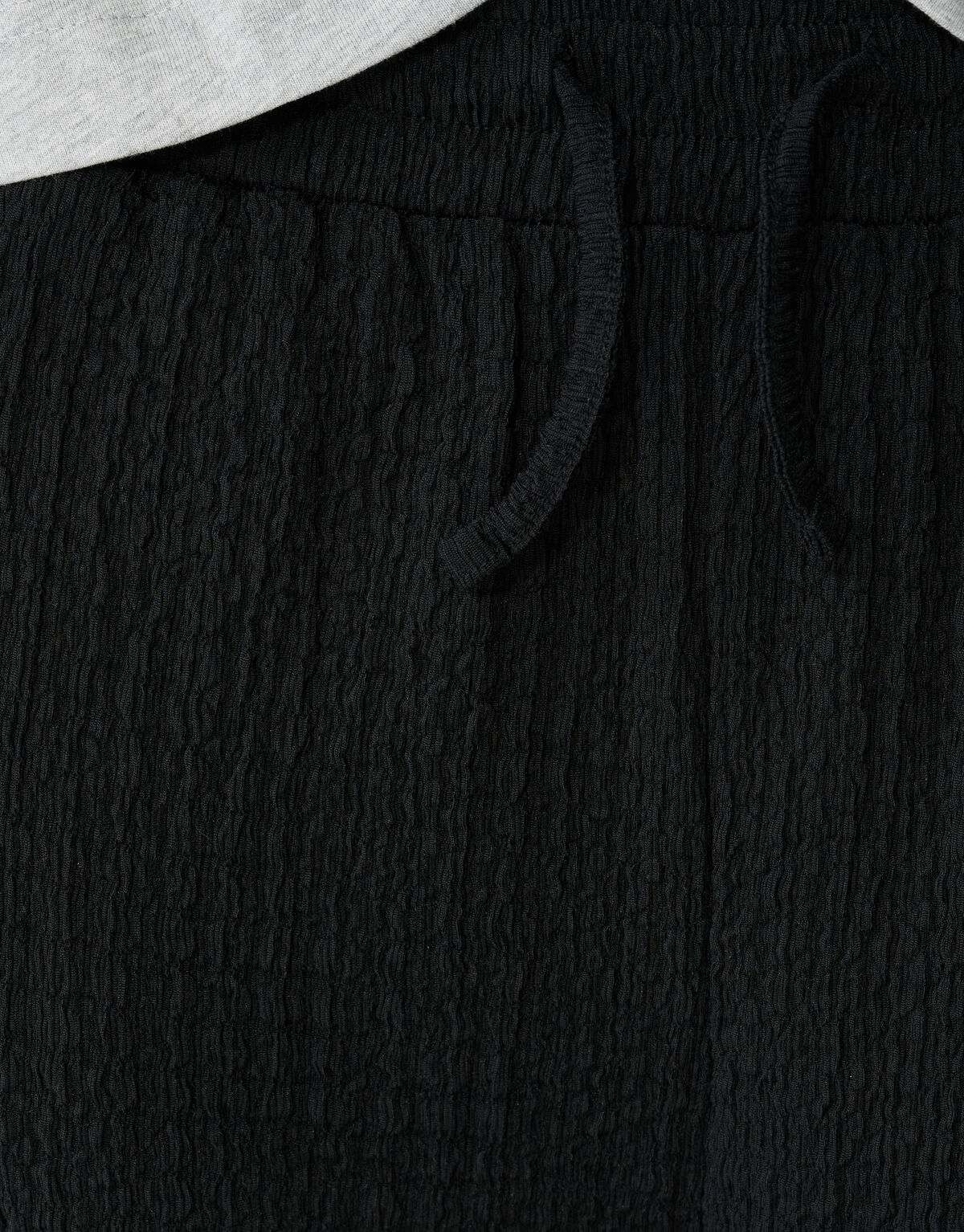 Crinkle-Hose mit weitem Bein, schwarz SHOEBY WOMEN