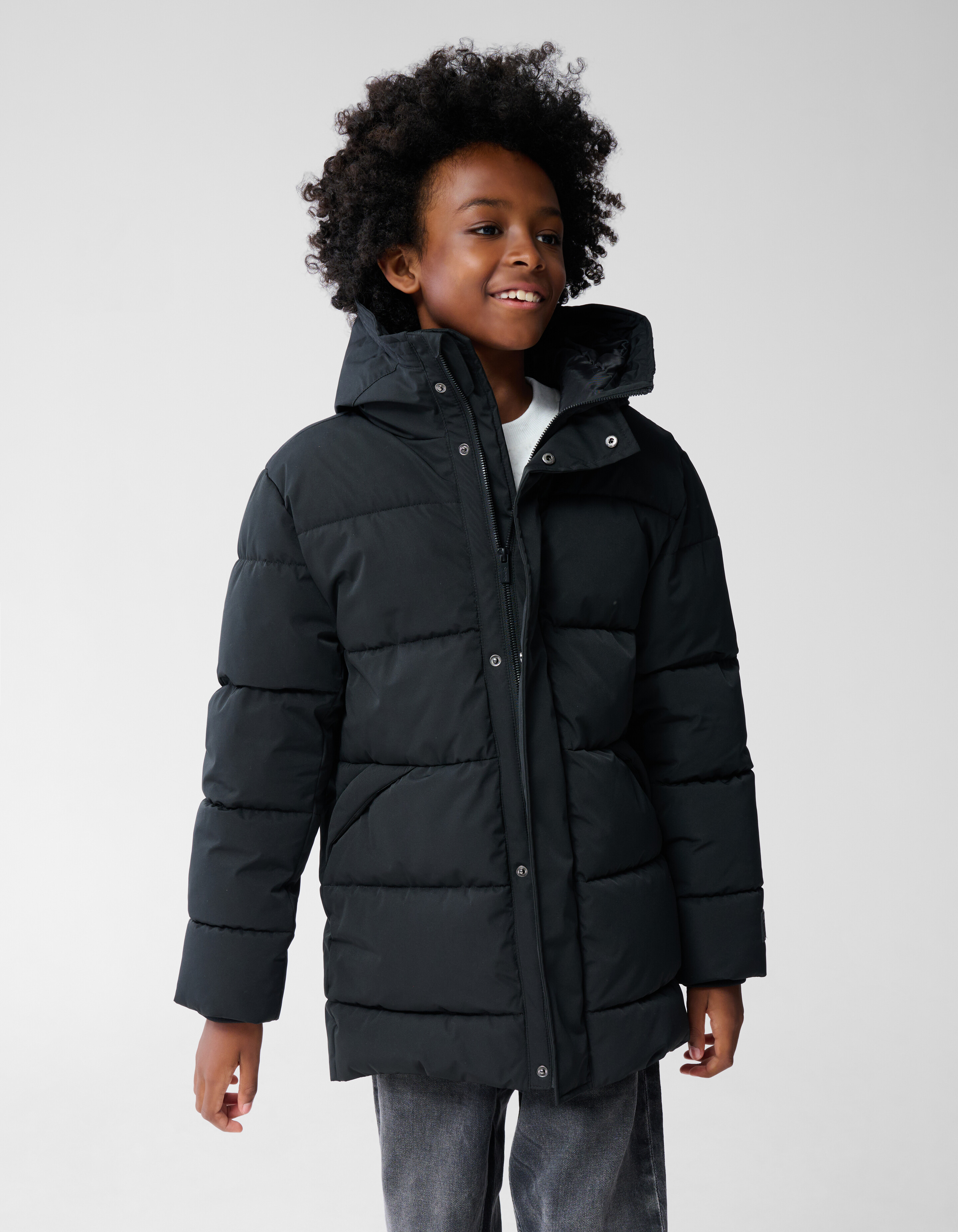 Lange Pufferjacke Schwarz SHOEBY BOYS