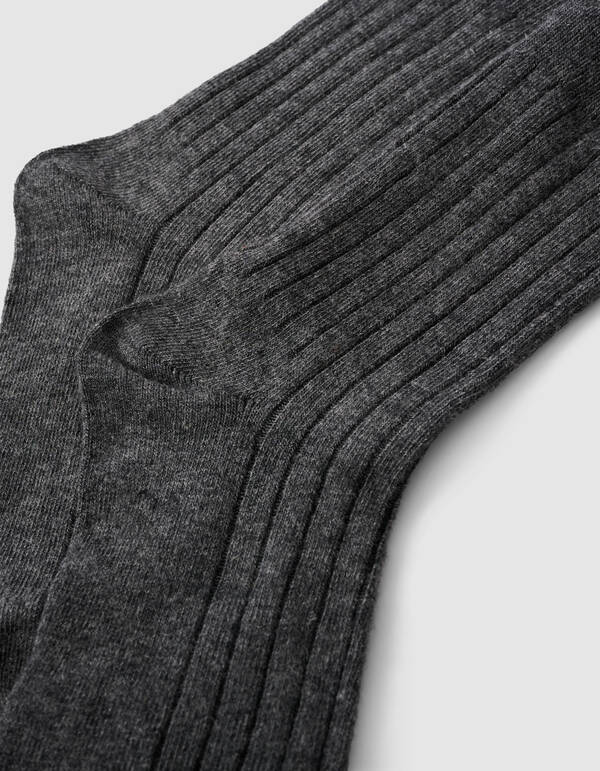 Gerippte Socke Dunkelgrau SHOEBY ACCESSOIRES