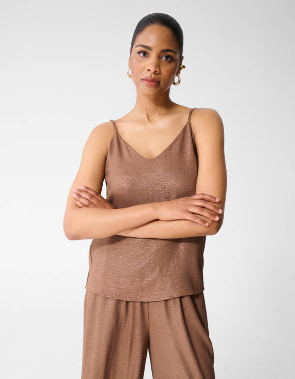 Twist Glitter-Tanktop Braun SHOEBY WOMEN