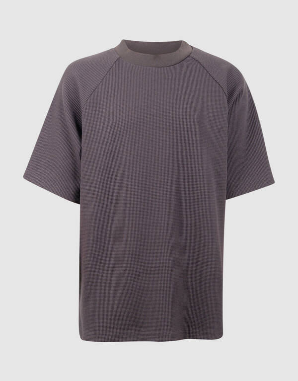 Waffelstruktur T-Shirt Dunkelgrau SHOEBY BOYS
