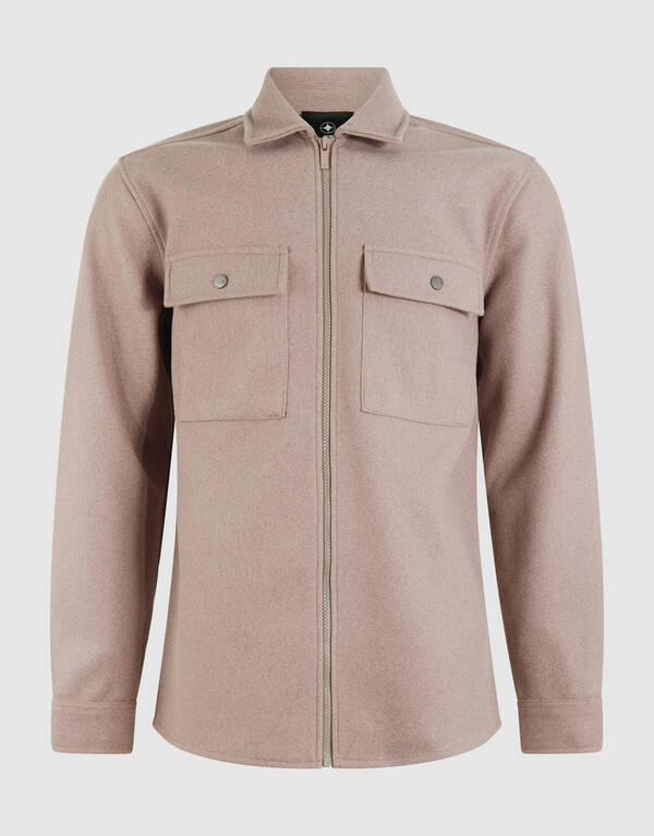 Soft Zip Overshirt Hellbraun SHOEBY MEN