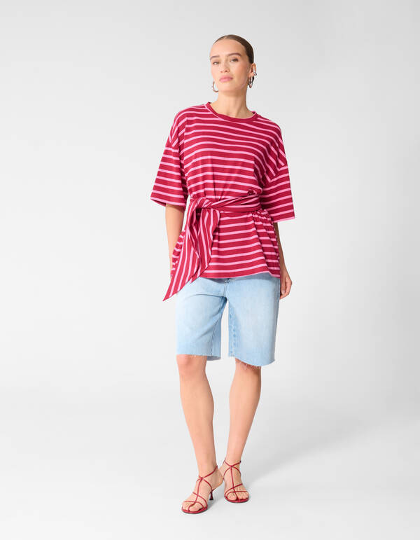 Schal Gestreiftes T-Shirt Rosa/Rot SHOEBY WOMEN
