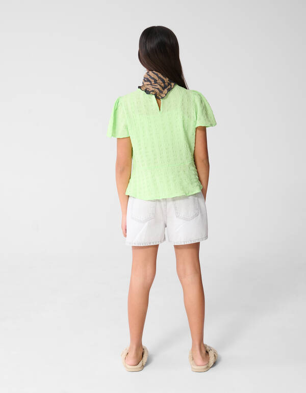 Crinkle-Peplum-Top Hellgr&uuml;n SHOEBY GIRLS