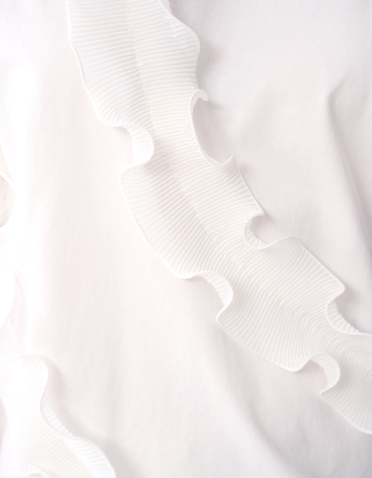 Rüschen-T-Shirt Weiß SHOEBY WOMEN