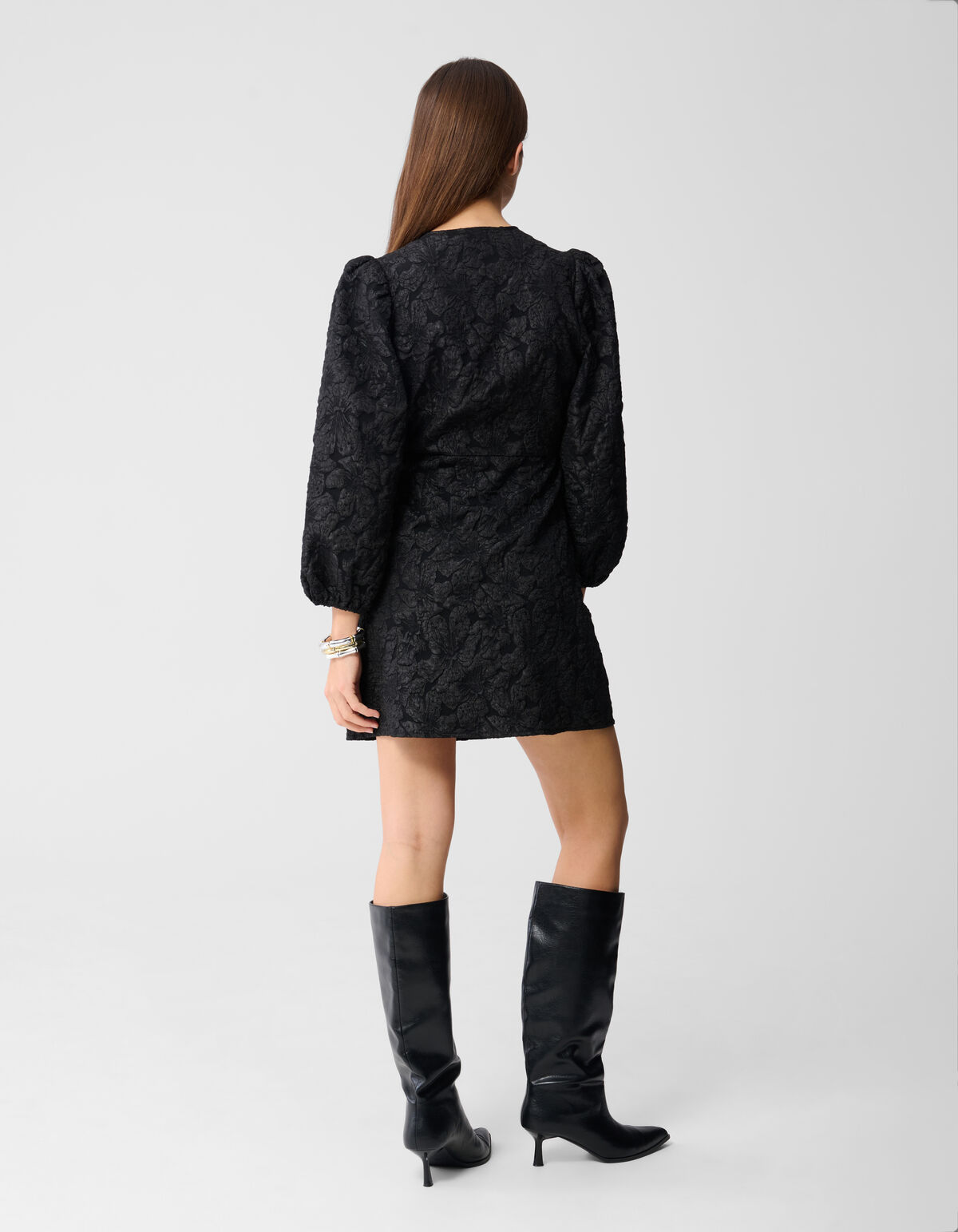 Jacquard-Wickel-Minikleid Schwarz SHOEBY WOMEN