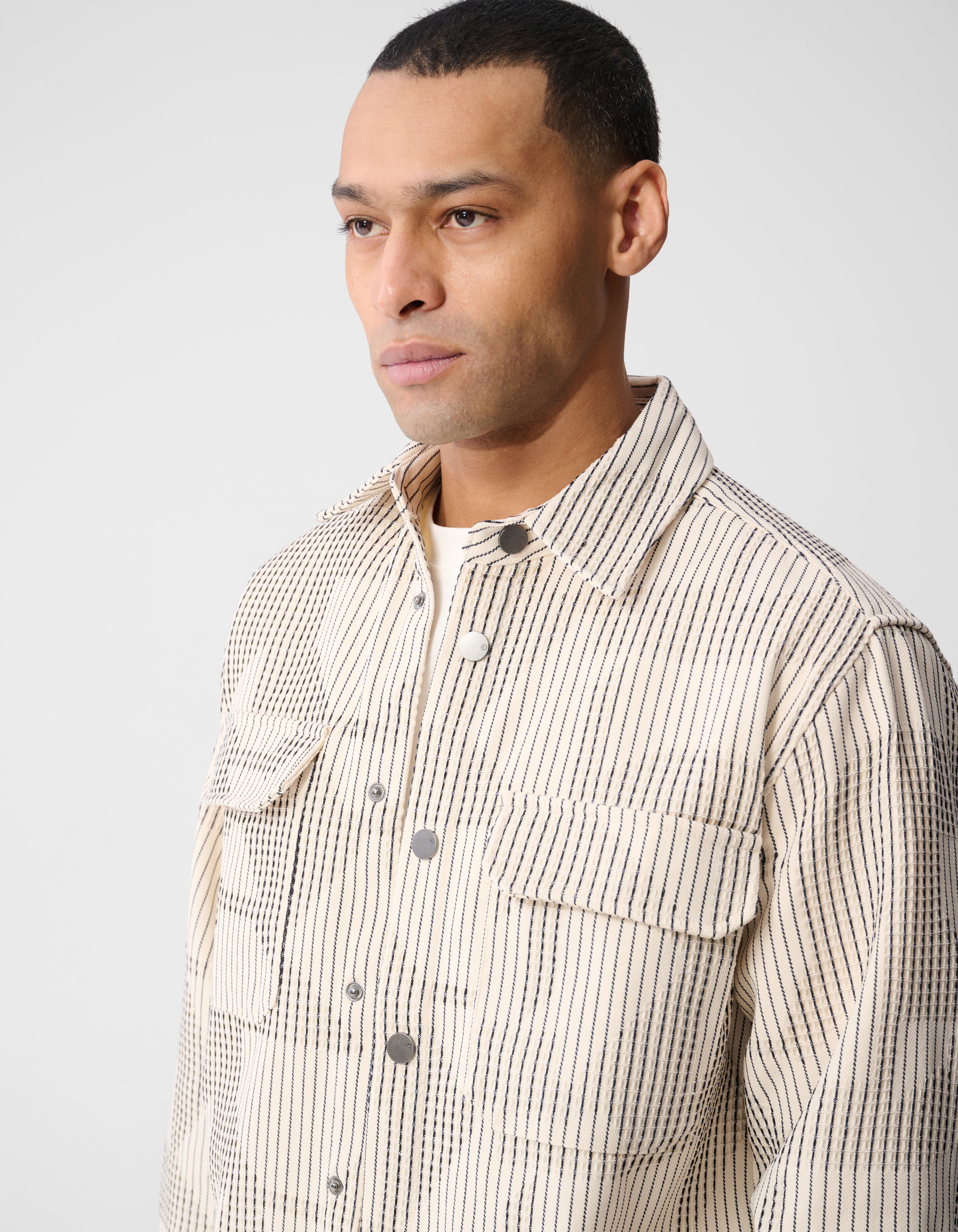 Waffle Camo Overshirt Gebrochen Wei&szlig; SHOEBY MEN