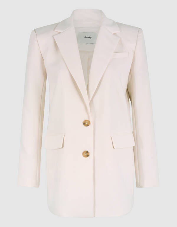 &Uuml;bergro&szlig;er Blazer Off White SHOEBY WOMEN