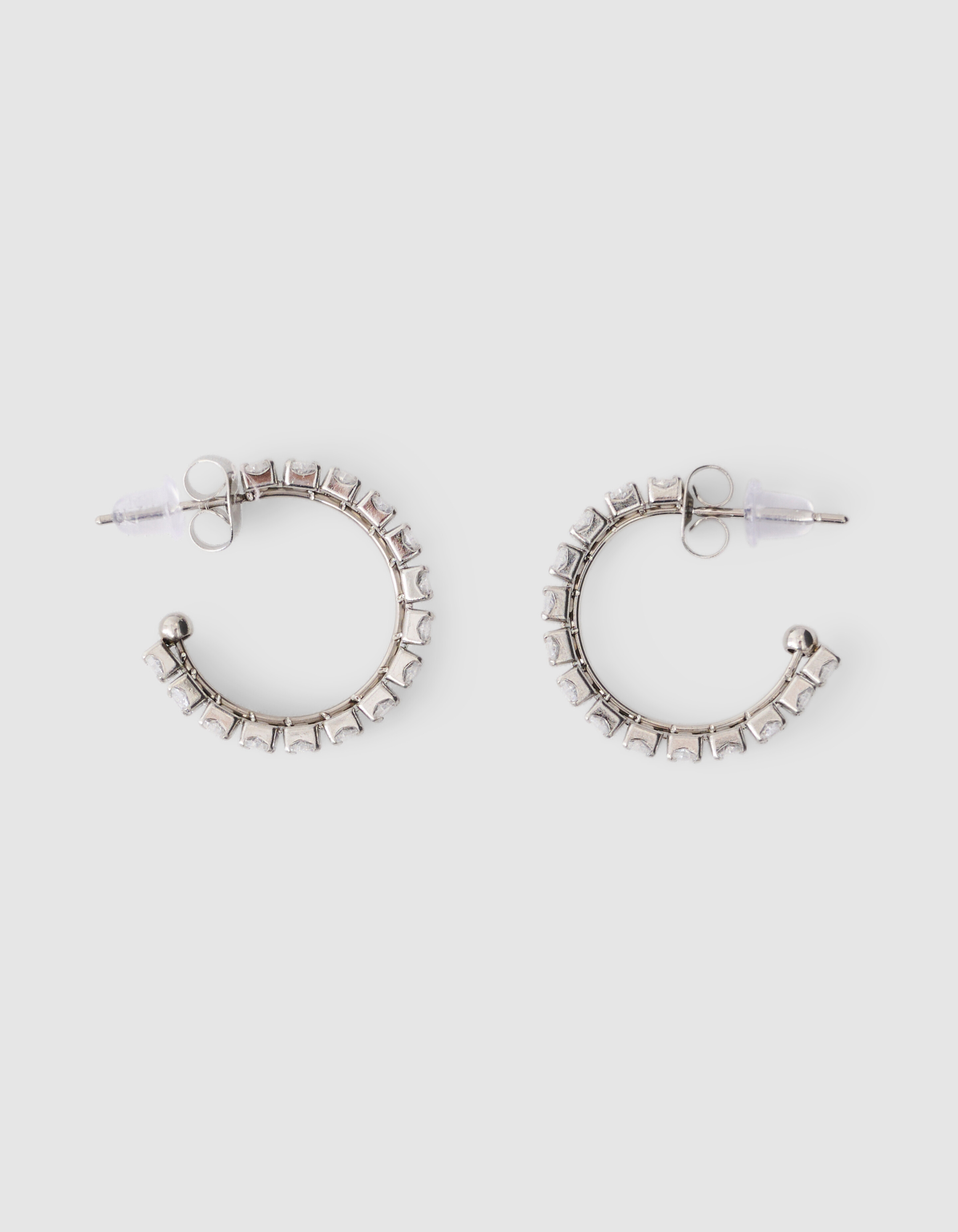 Strass-Creolen, silberfarben SHOEBY ACCESSOIRES