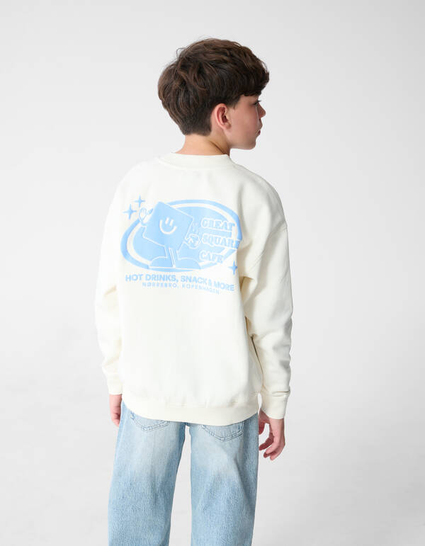 Caf&eacute; Artwork Pullover Gebrochen Wei&szlig; SHOEBY BOYS