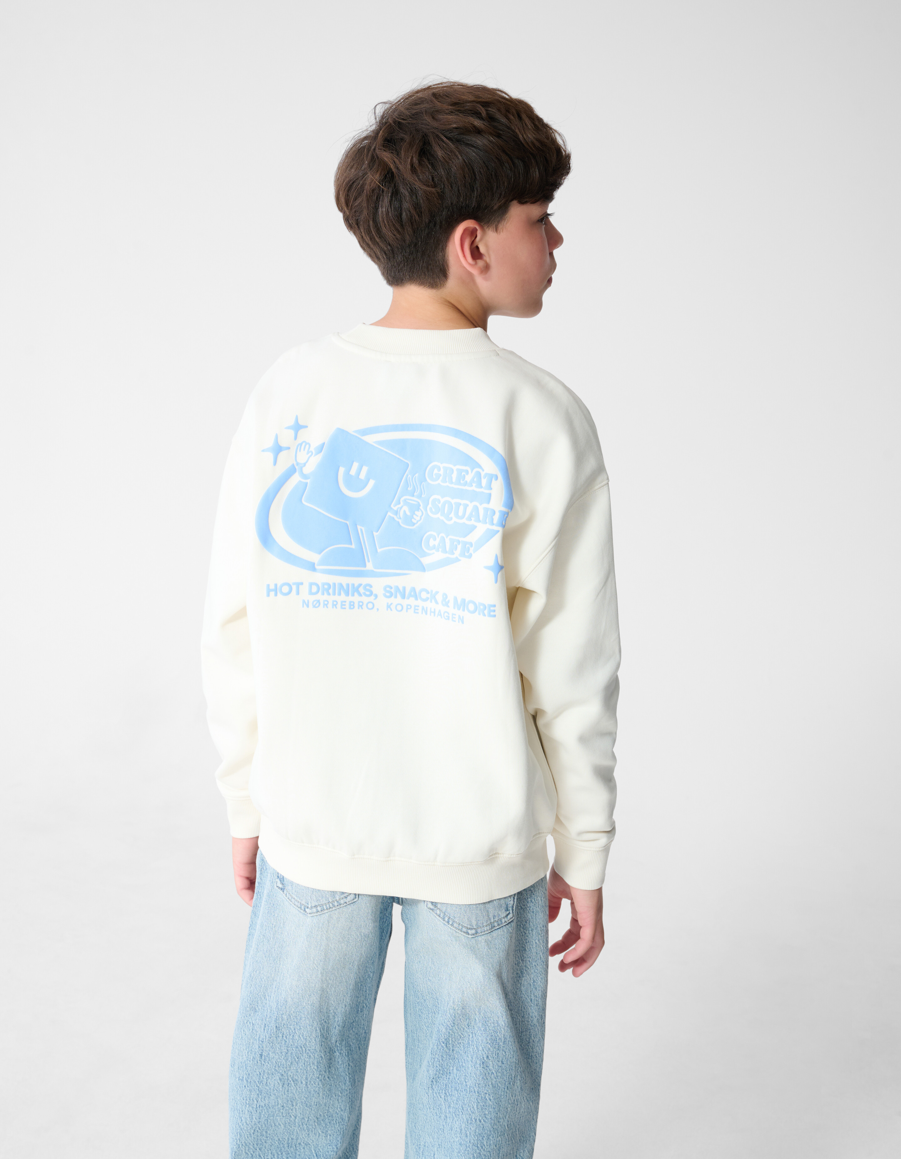 Caf&eacute; Artwork Pullover Gebrochen Wei&szlig; SHOEBY BOYS