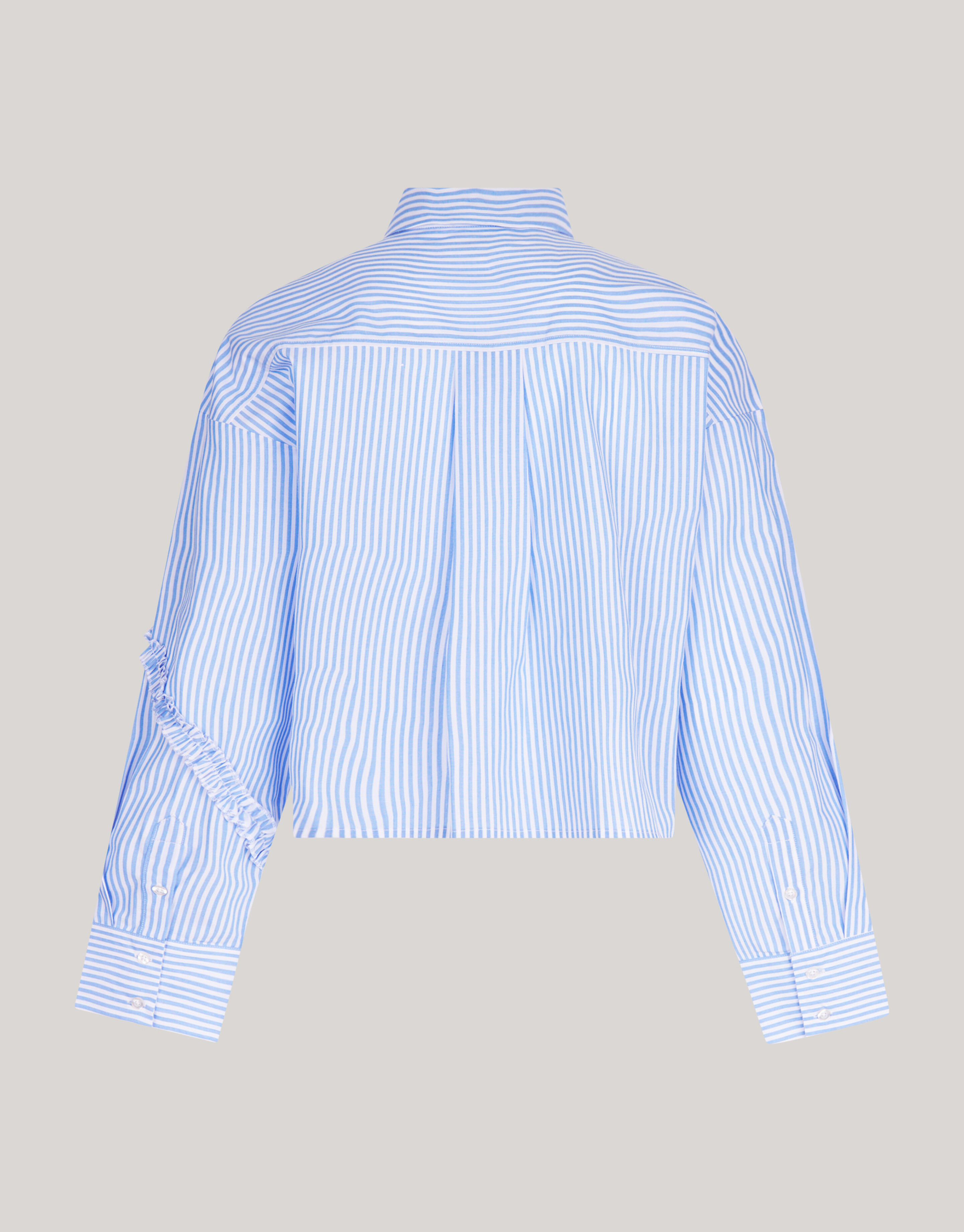 Gestreifte Rüschenbluse Hellblau SHOEBY WOMEN