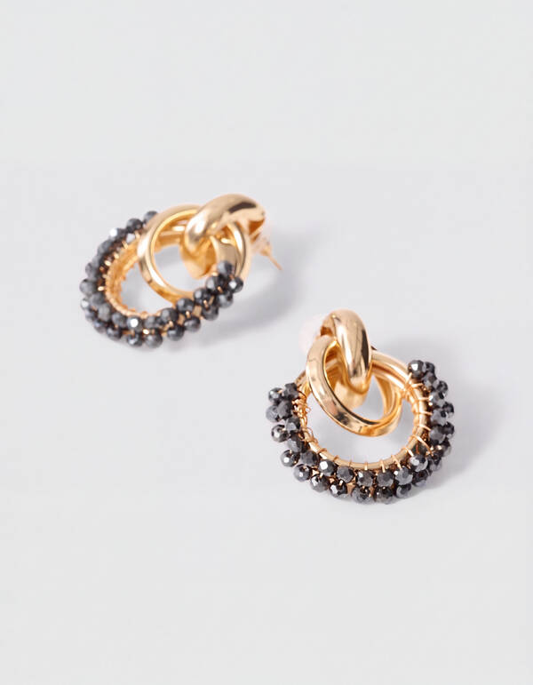 Perlenohrringe Gold/Grau SHOEBY ACCESSOIRES