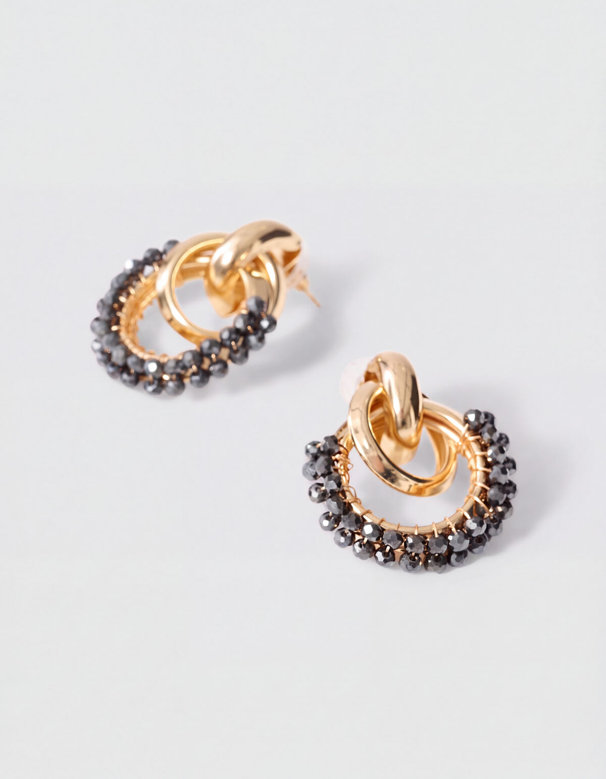Perlenohrringe Gold/Grau SHOEBY ACCESSOIRES