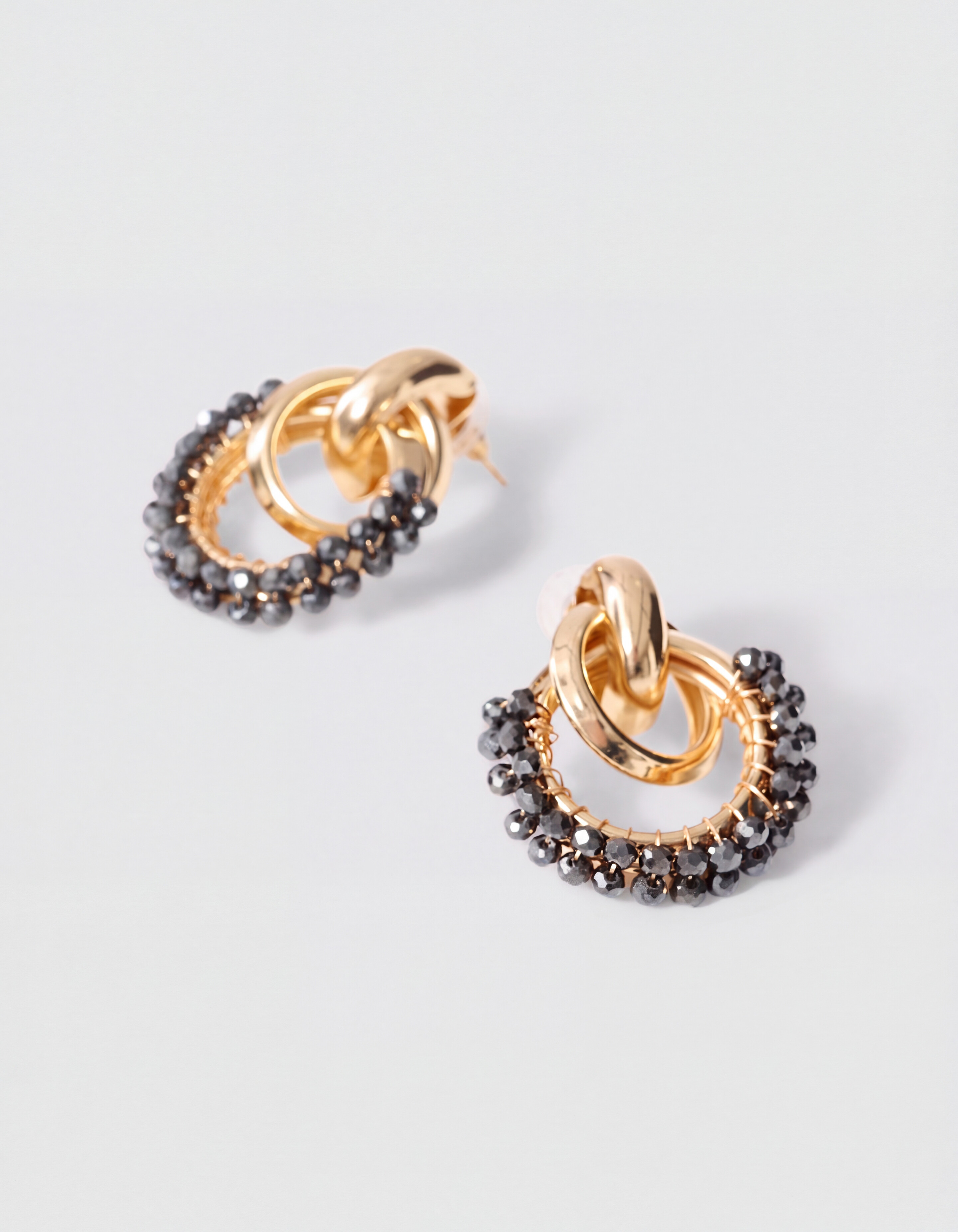 Perlenohrringe Gold/Grau SHOEBY ACCESSOIRES