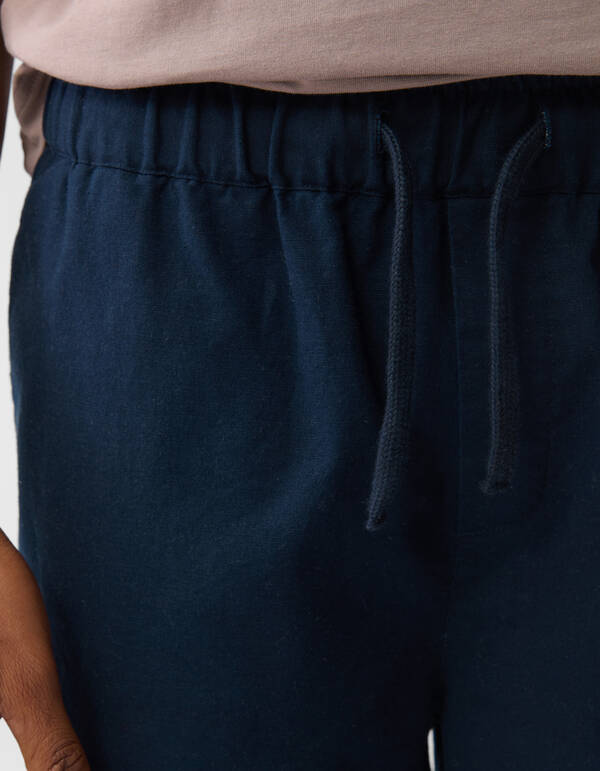 Linen Short Dark Blue SHOEBY MEN