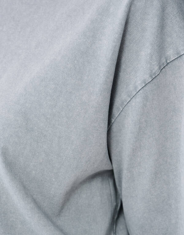 &Uuml;bergro&szlig;es gewaschenes T-shirt Hellgrau SHOEBY WOMEN