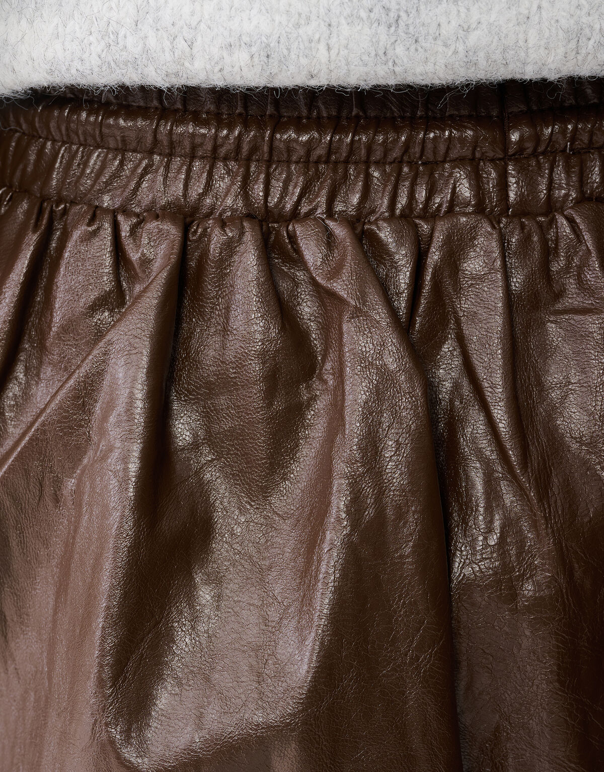 Vegan Leder Balloon Fit Minirock Braun SHOEBY WOMEN