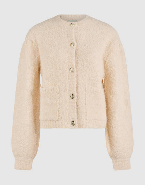 Teddy Knit Cardigan Off-White SHOEBY WOMEN