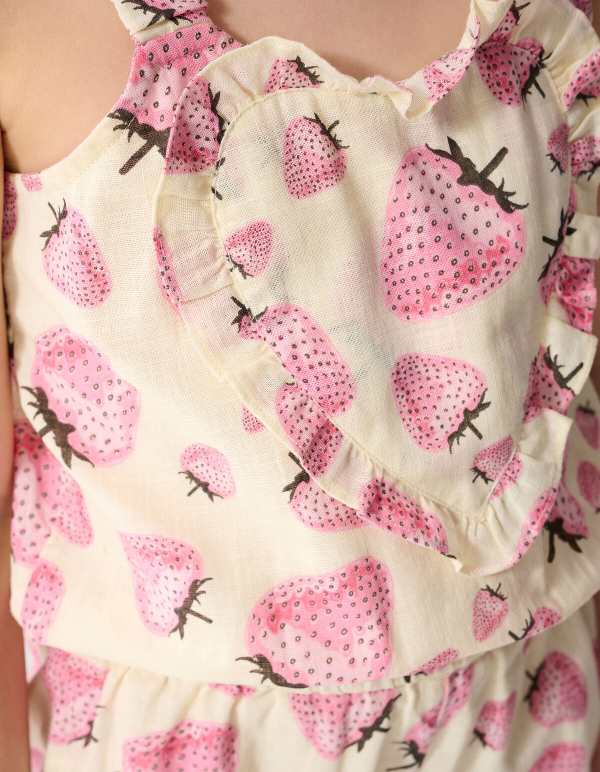 Jumpsuit mit Erdbeer-Print in gebrochenem Wei&szlig; SHOEBY GIRLS