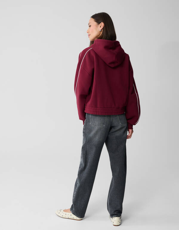 Cropped Sweat Hoodie Dunkelrot SHOEBY WOMEN