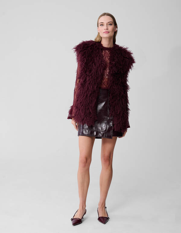 Oversize Teddyweste Dunkelrot SHOEBY WOMEN