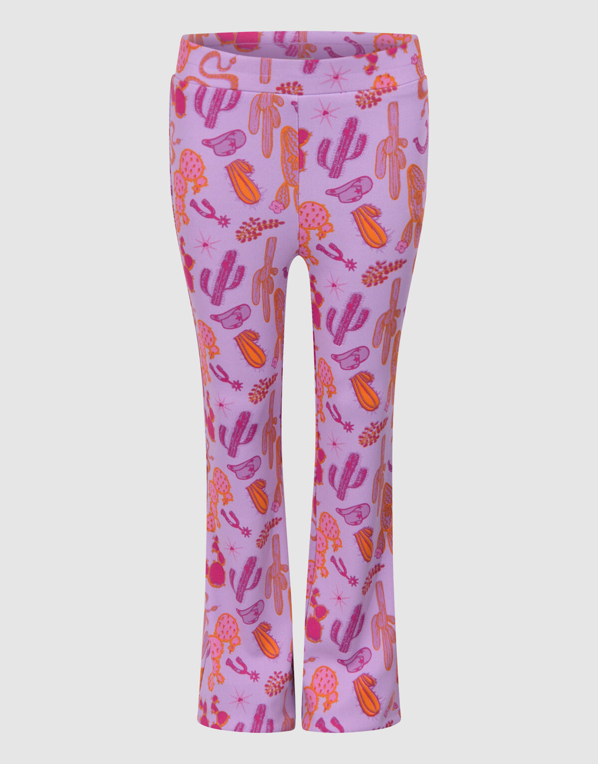 Bedruckte ausgestellte Rippenleggings Hellviolett SHOEBY GIRLS