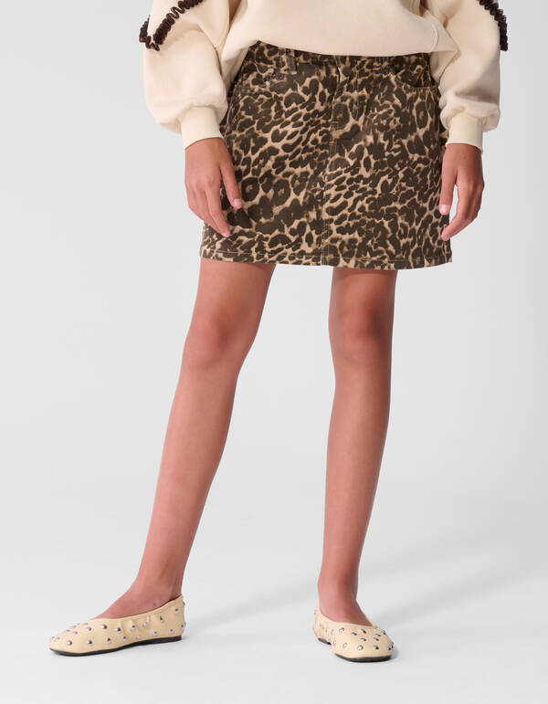 Velvet Leopard Mini Rock Braun SHOEBY GIRLS