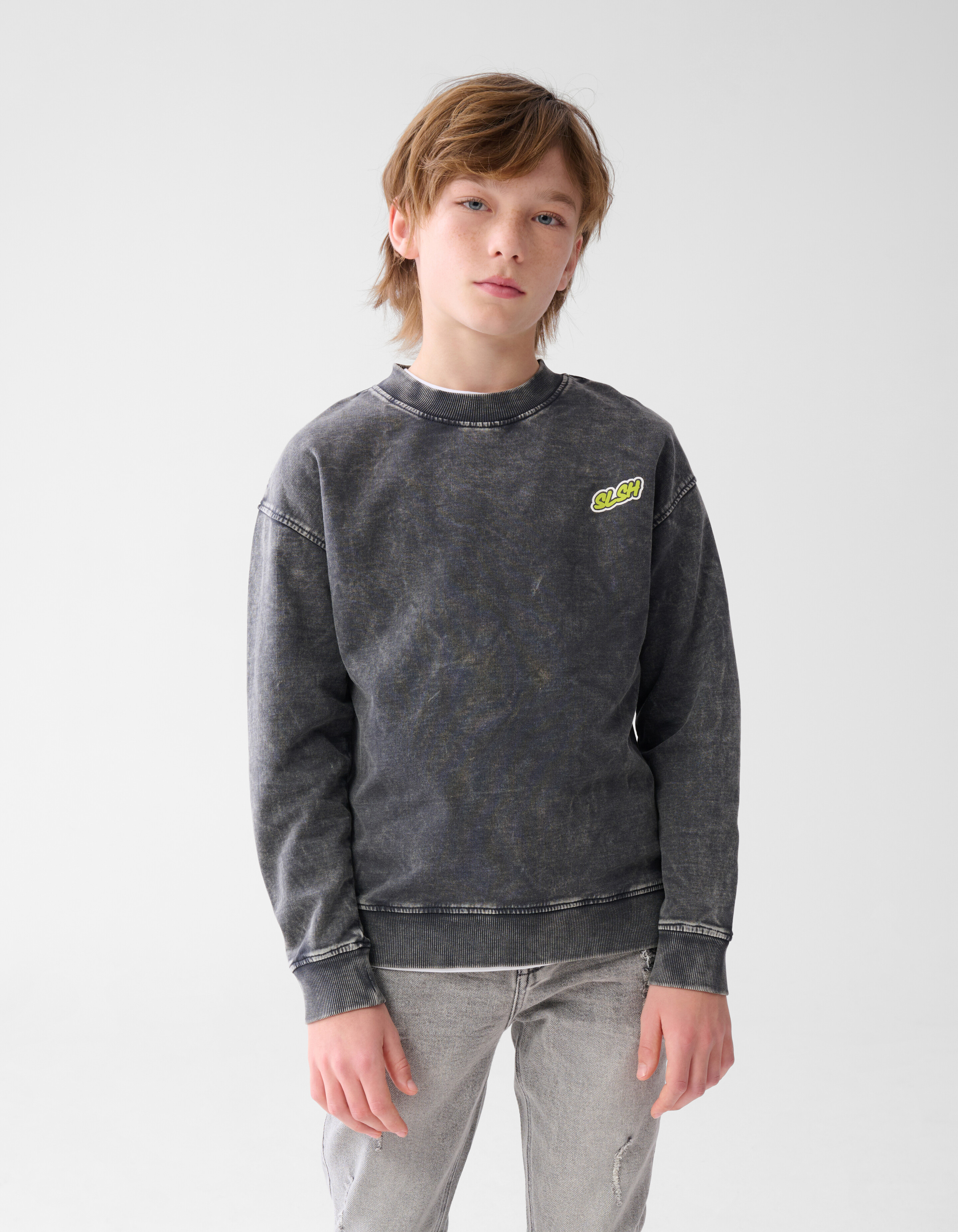Washed Artwork Pullover Grau SHOEBY BOYS