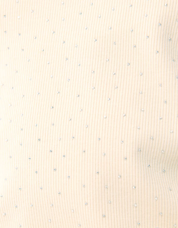 Strass Longsleeve Top Off-White SHOEBY GIRLS