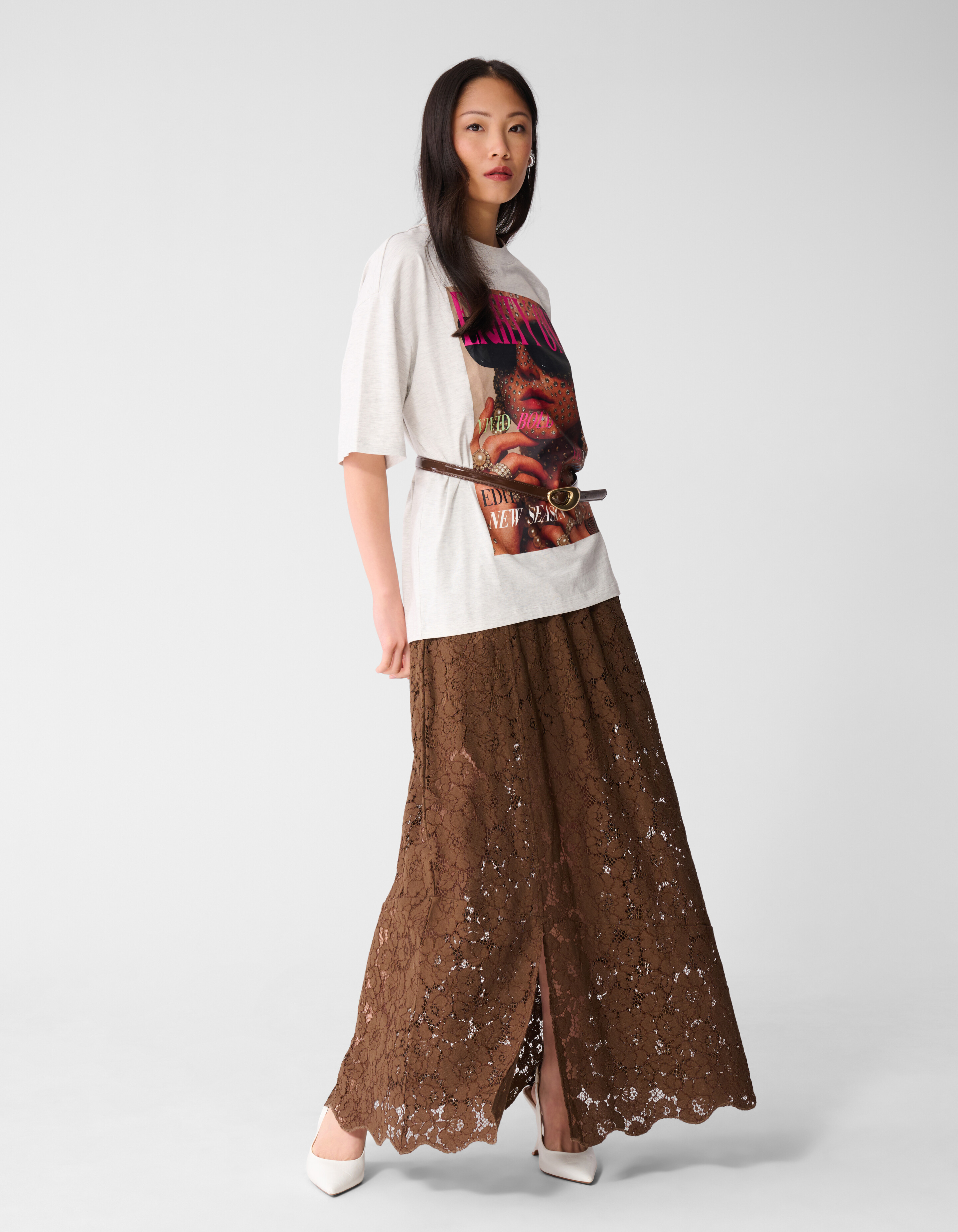 Kanten Maxi Rock Braun SHOEBY WOMEN