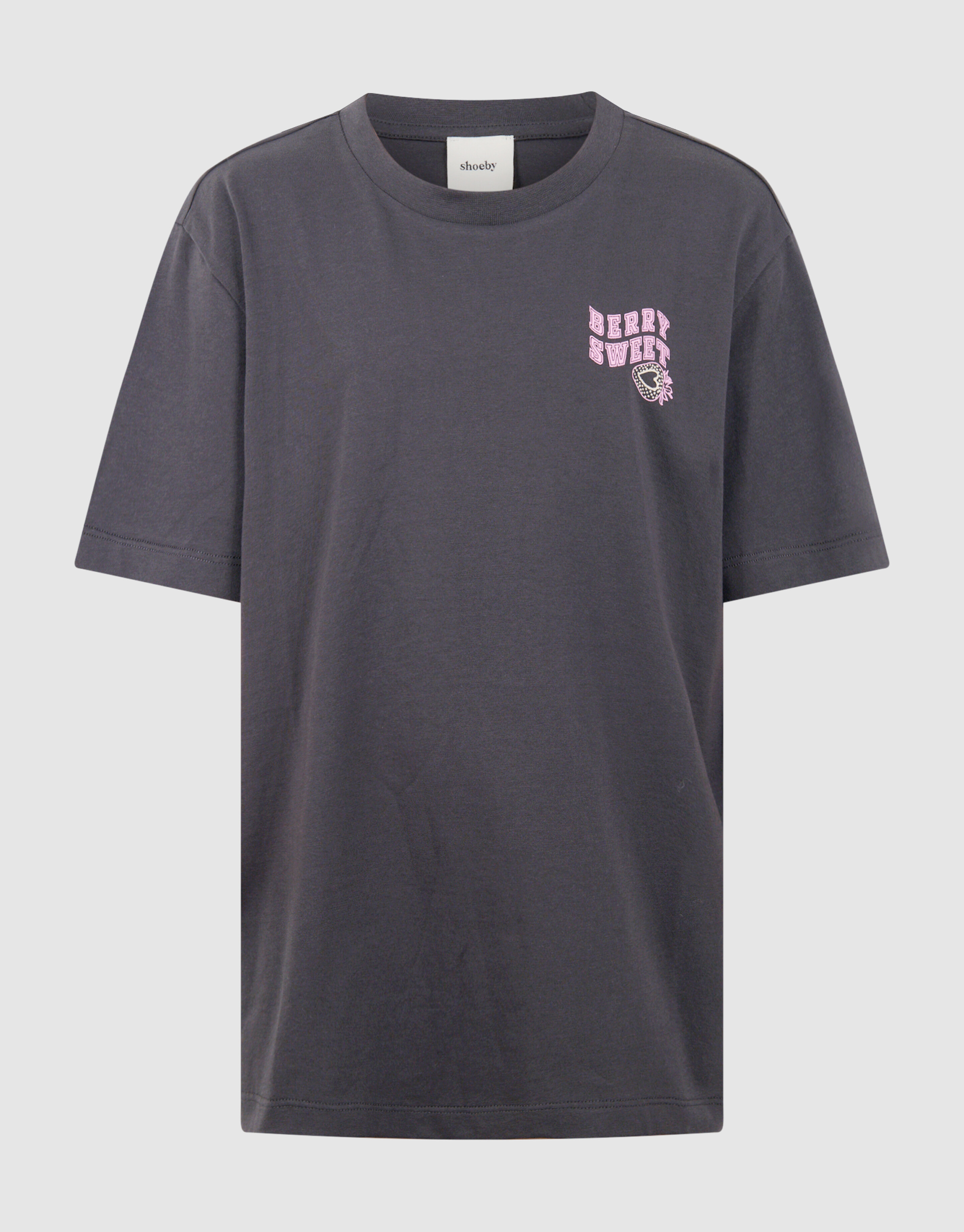 Erdbeer-Kunst T-Shirt Dunkelgrau SHOEBY GIRLS