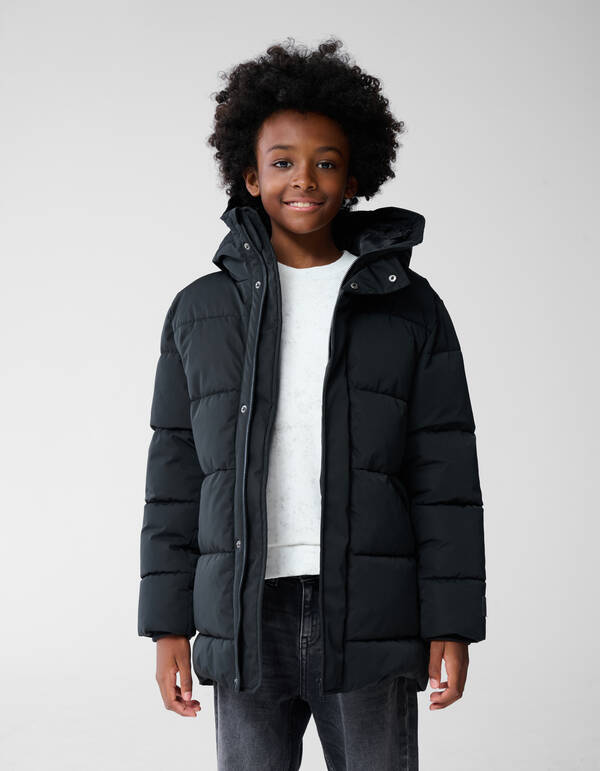 Lange Pufferjacke Schwarz SHOEBY BOYS
