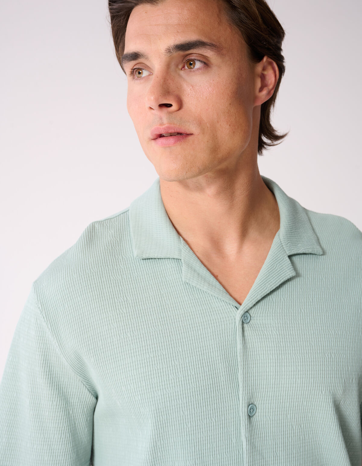 Struktur Overshirt Hellgr&uuml;n SHOEBY MEN
