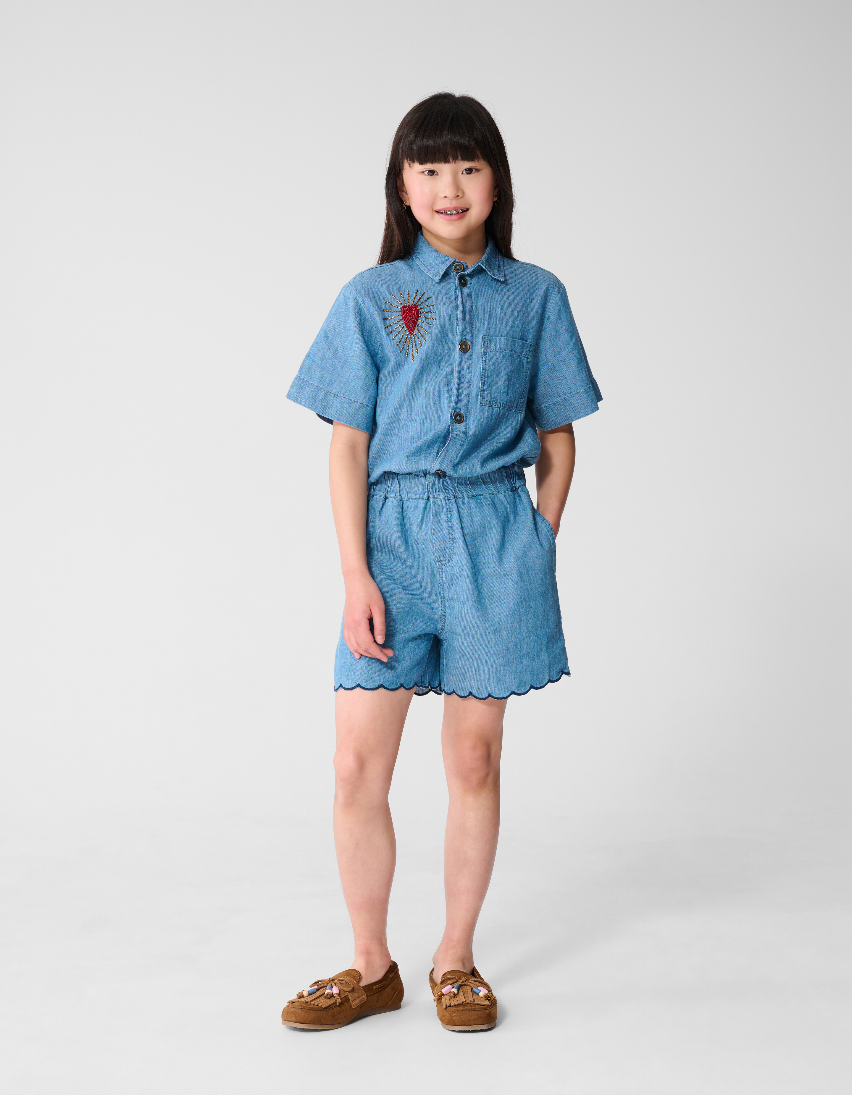 Heart Denim Jumpshort Hellblau SHOEBY GIRLS