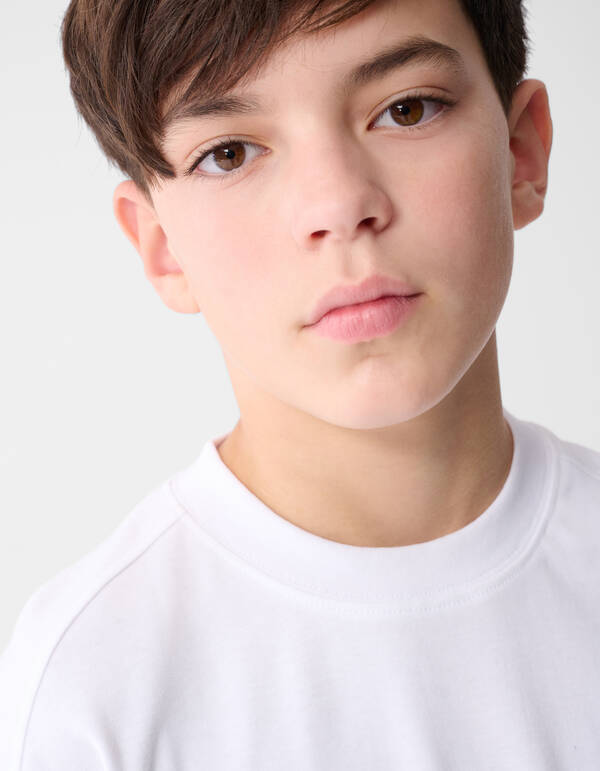 Basis Label T-shirt Wit SHOEBY BOYS