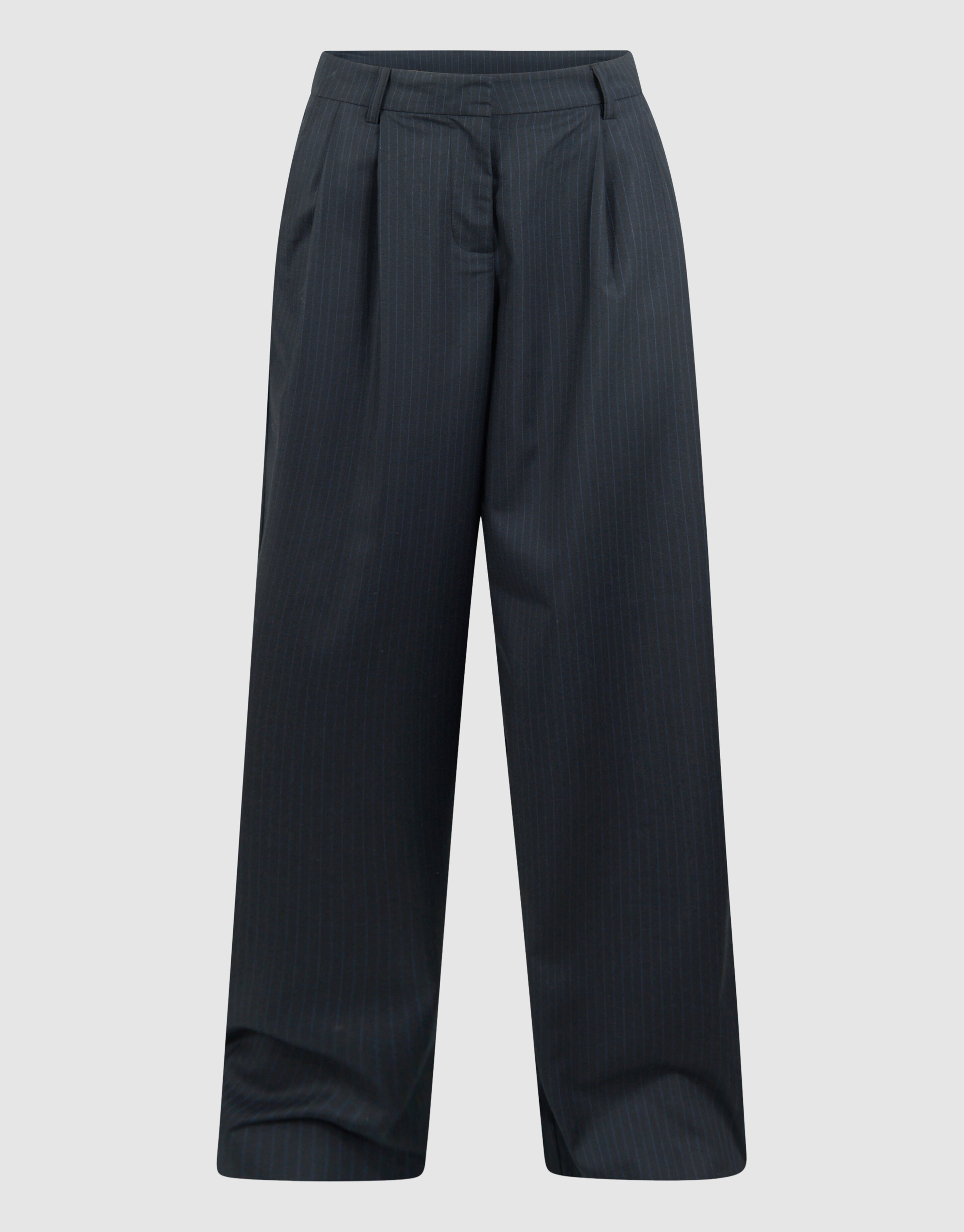 Nadelstreifen-Hose mit weitem Bein, dunkelblau SHOEBY WOMEN