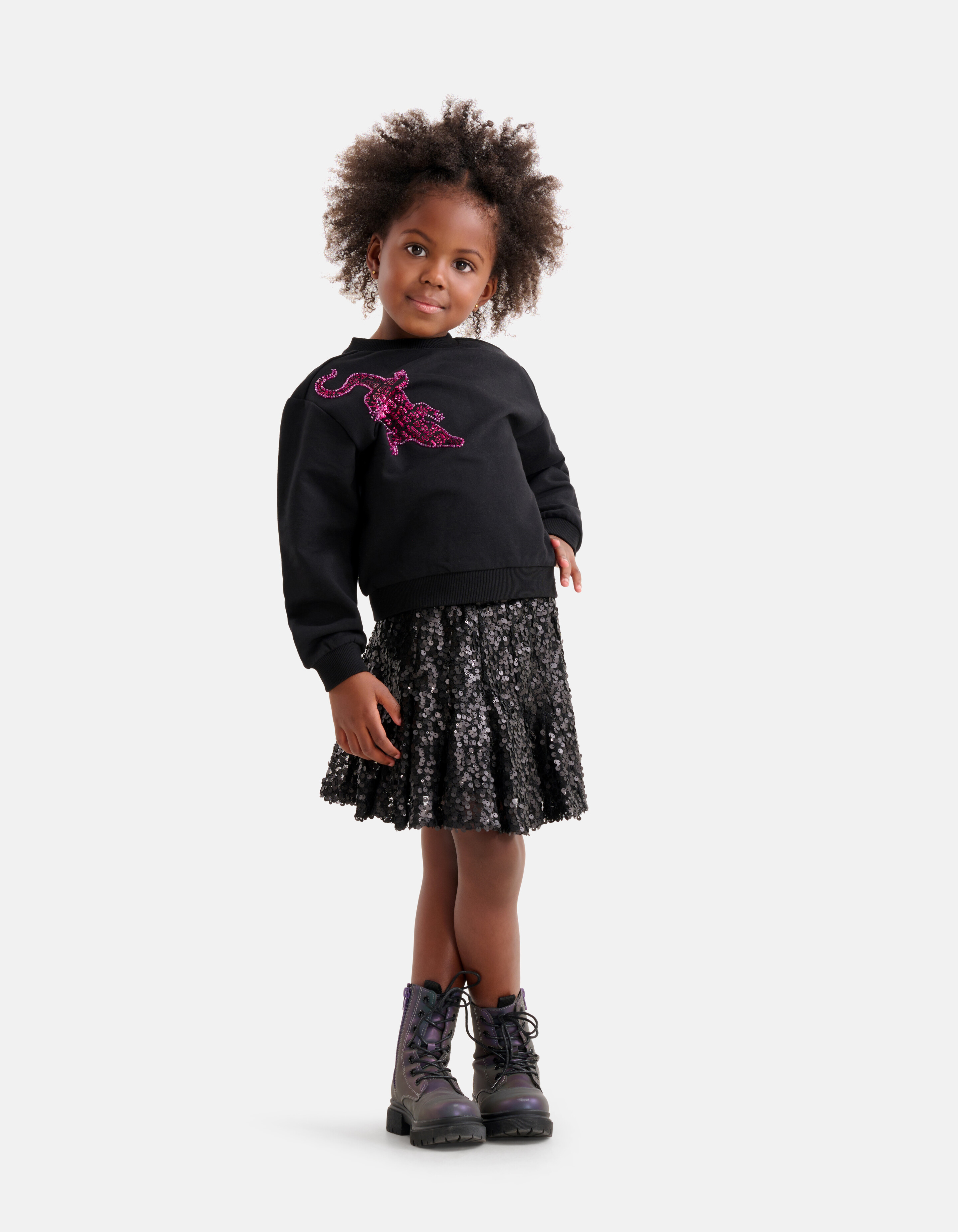 Pailletten-Pullover Schwarz SHOEBY GIRLS