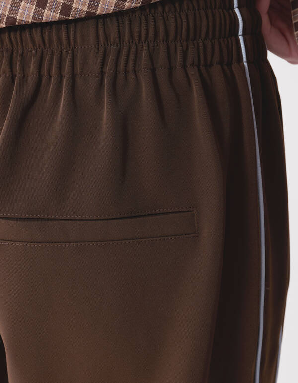 Sportliche Piping-Hose mit weitem Bein, Braun SHOEBY WOMEN