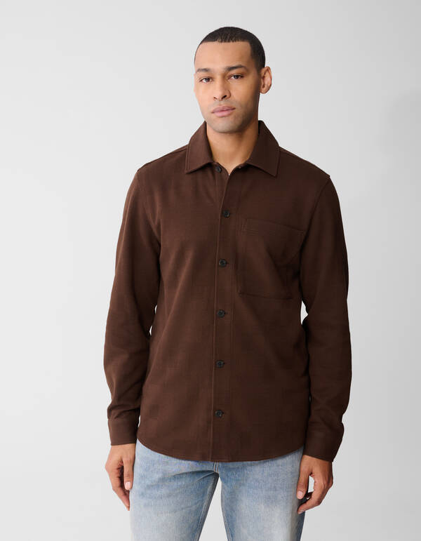 Kariertes Jacquard-Hemd Dunkelbraun SHOEBY MEN