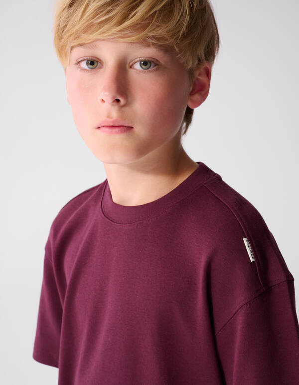 Label-T-Shirt Dunkelrot SHOEBY BOYS