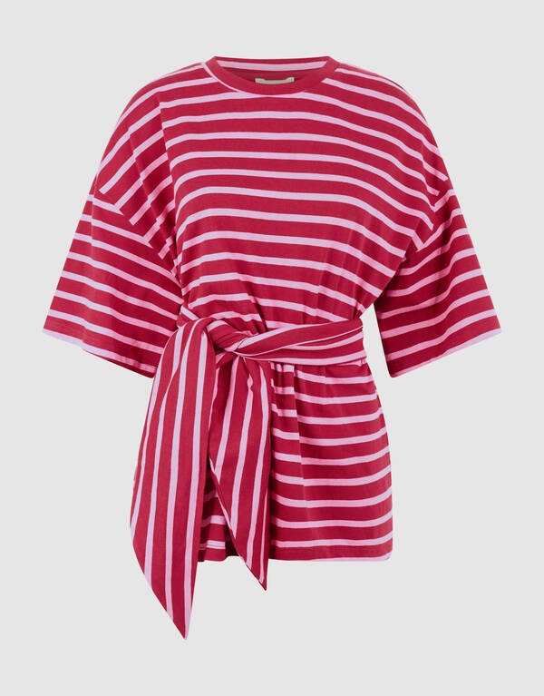 Schal Gestreiftes T-Shirt Rosa/Rot SHOEBY WOMEN