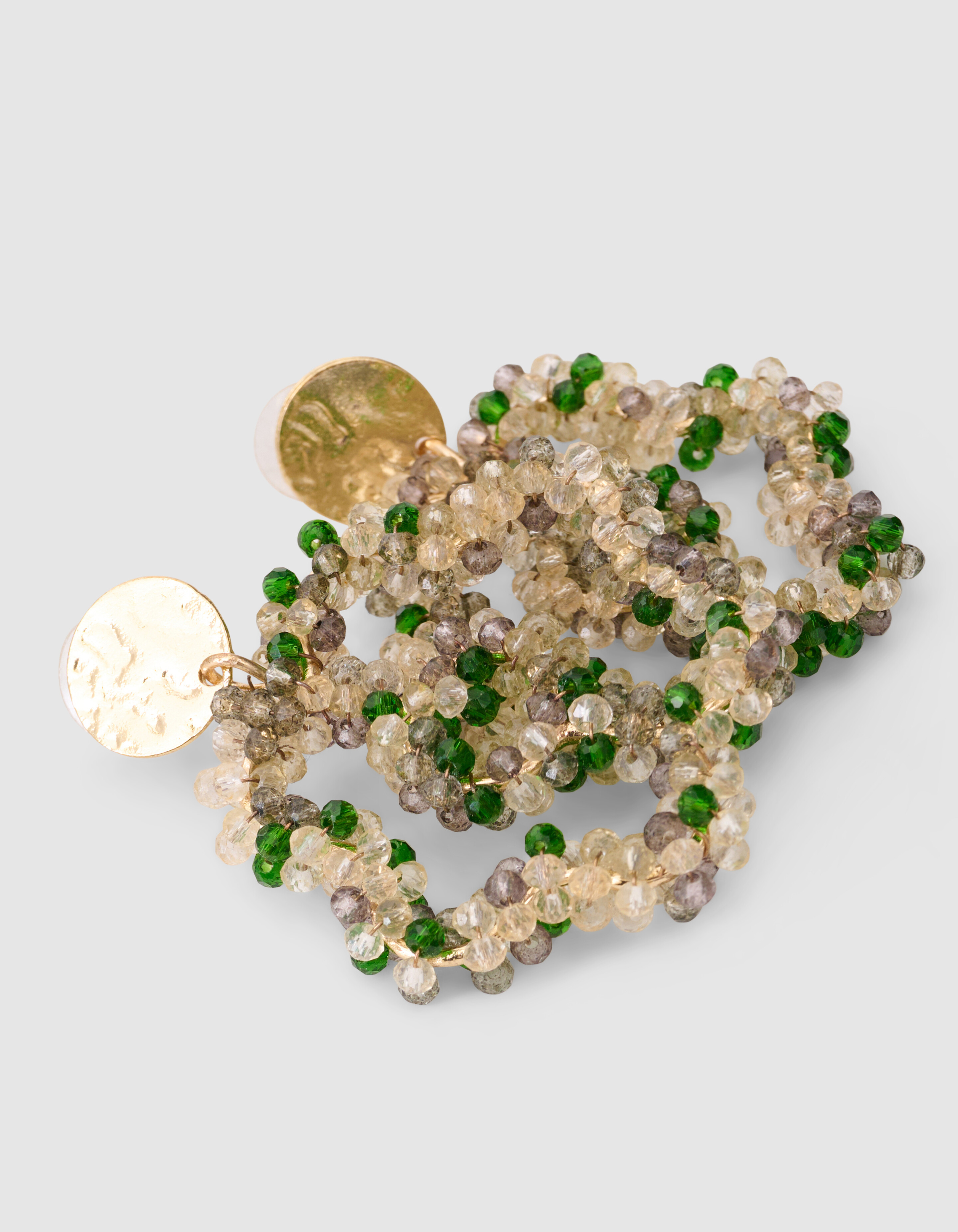 Mehrreihige Perlenohrringe Gr&uuml;n SHOEBY ACCESSOIRES