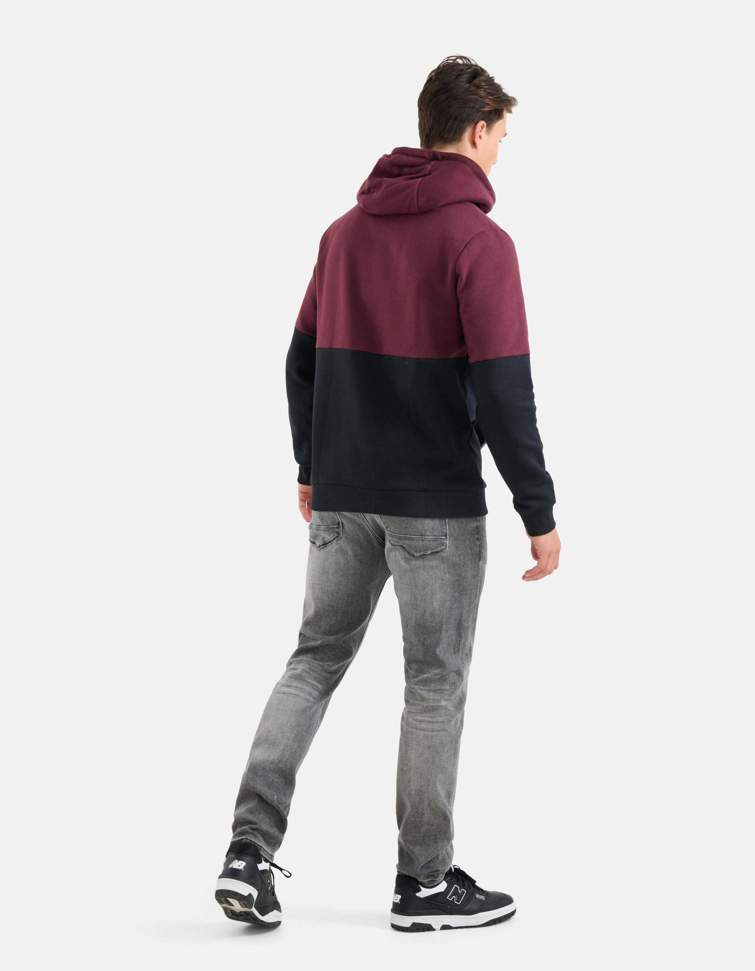 Farbiger Kontrast-Kapuzenpullover Schwarz SHOEBY MEN