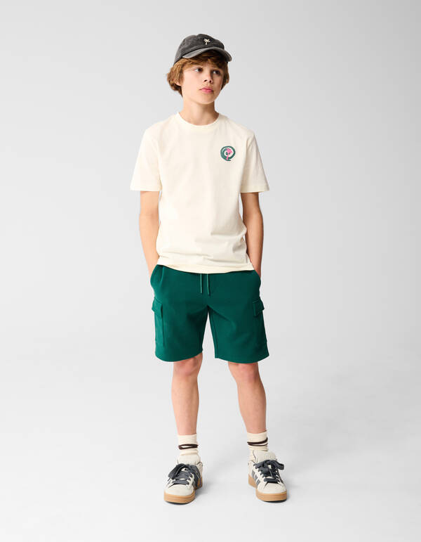 Palm Artwork T-shirt Off White SHOEBY BOYS