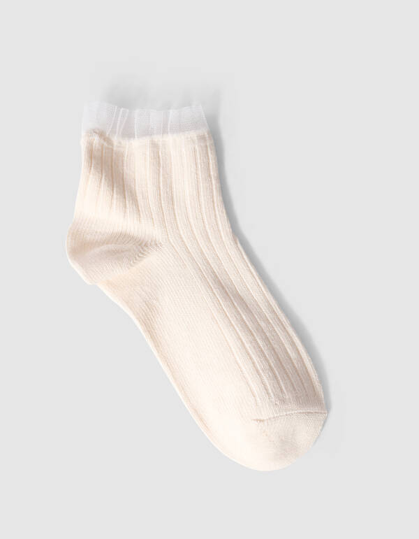 R&uuml;schensocken Gebrochen Wei&szlig; SHOEBY ACCESSOIRES