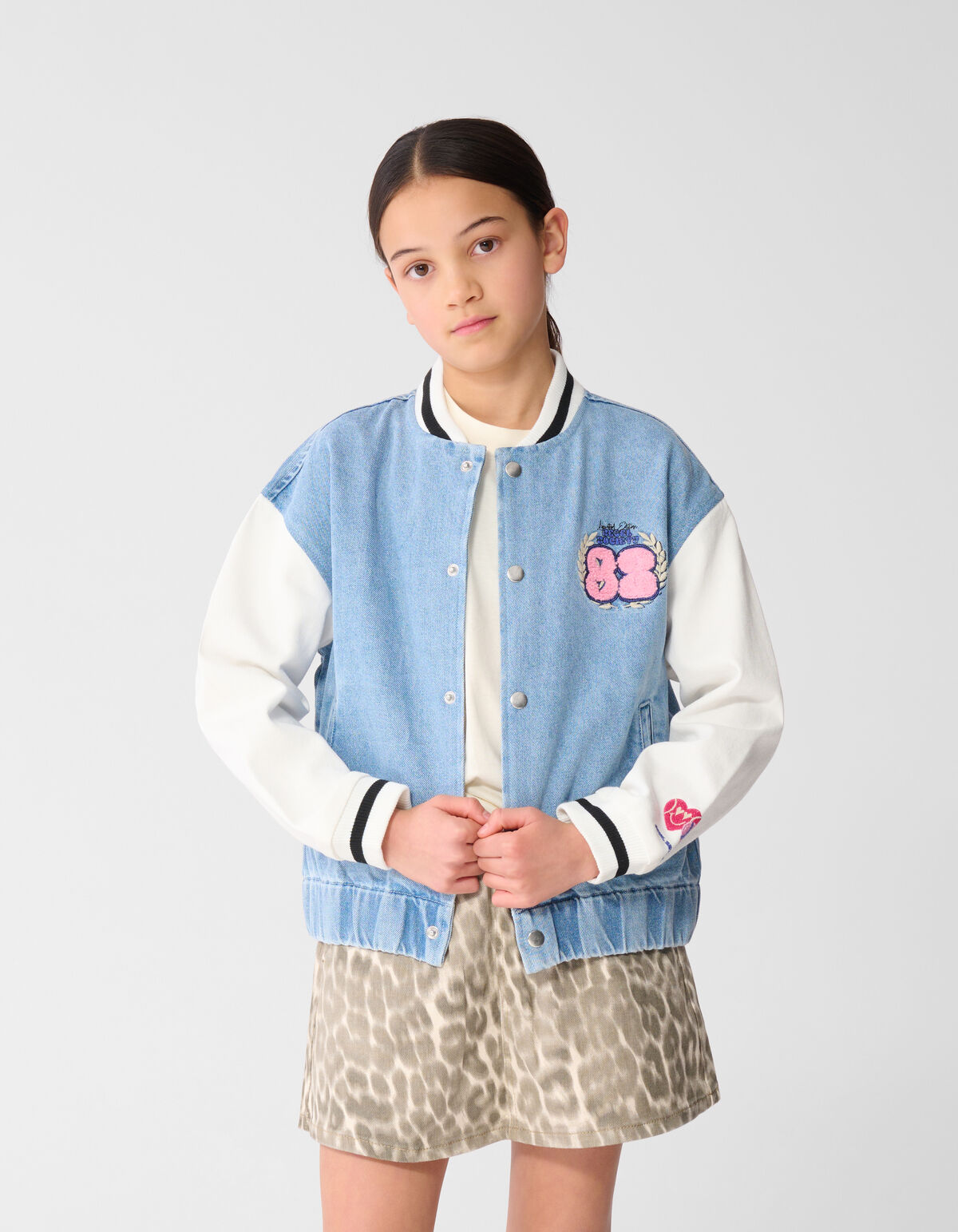 Varsity Denim Bomberjacke Blau SHOEBY GIRLS