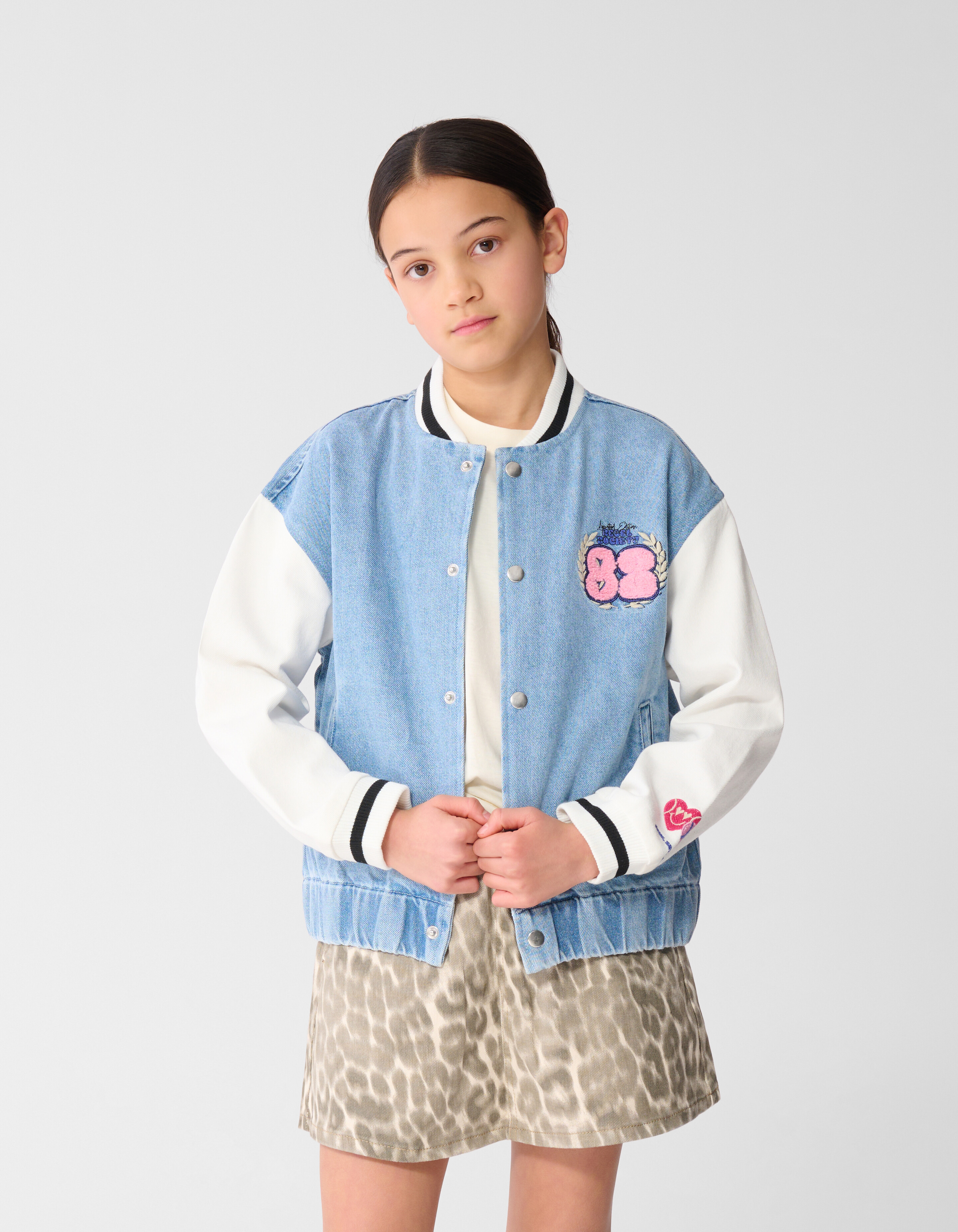 Varsity Denim Bomberjacke Blau SHOEBY GIRLS